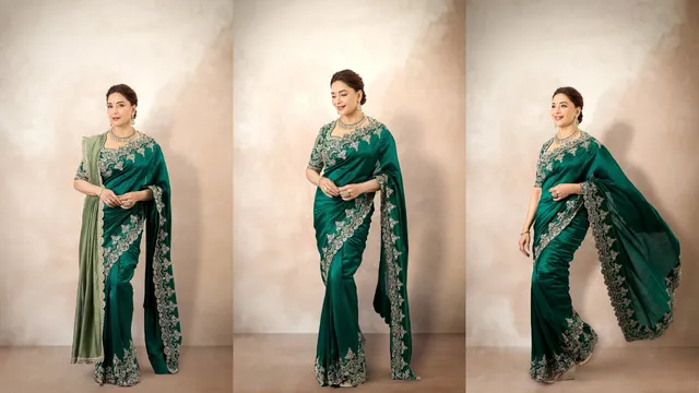 Madhuri Dixit: గ్రీన్ శారీలో మెరిసిపోతున్న మాధురి దీక్షిత్.. చూశారా ఎంత అందంగా ఉందో?