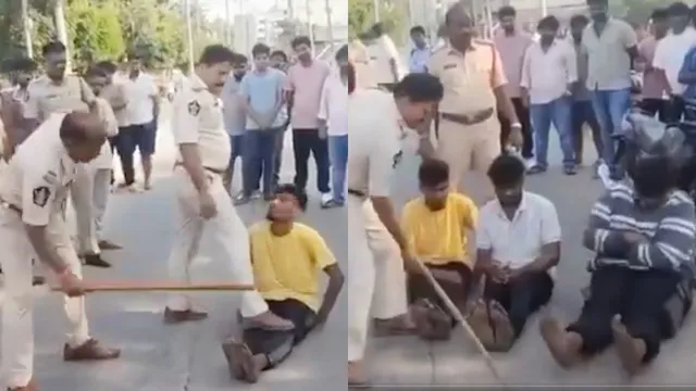 AP Police Viral Video: నడి రోడ్డుపై యువకులను చితక్కొట్టిన తెనాలి పోలీసులు.. వీడియో వైరల్!