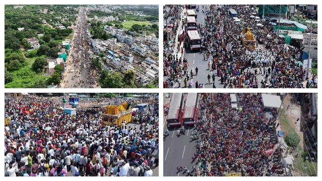 Simhachalam: సింహాచలంలో గిరి ప్రదక్షిణ.. ప్రమాదకర స్థితిలో భక్తులు