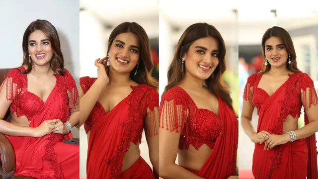 Nidhi Agarwal: రెడ్ శారీలో మెరిసిపోతూ అందాలతో కాకరేపుతున్న నిధి.. ఫొటోలు చూస్తే ఫ్లాటే!