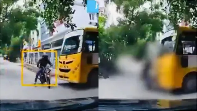 TG News: స్కూల్ బస్ ఘోరం.. బైకర్ స్పాట్ డెడ్! తెలంగాణ పోలీస్ వీడియో వైరల్
