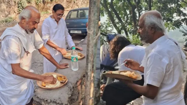 Rajinikanth: రోడ్డు పక్కన నిల్చొని సూపర్ స్టార్ భోజనం.. వైరలవుతున్న  ఫొటోలు!