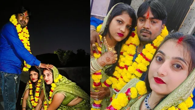 Karwa Chauth: వీడు మగడ్రా బుజ్జి.. ఇద్దరు భార్యలతో కలిసి కర్వా చౌత్ పండగ