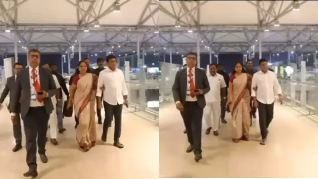 Kavitha: తిరుపతి చేరుకున్న కల్వకుంట్ల కవిత..జై కవిత నినాదాలతో మారుమోగిన విమానశ్రయం