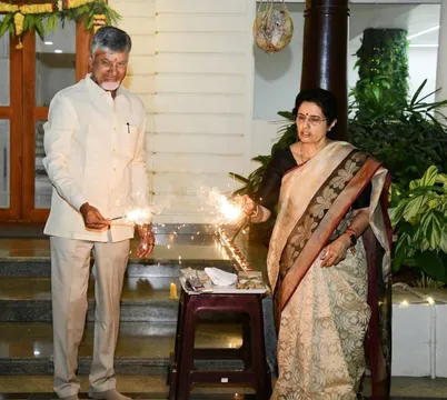 సీఎం చంద్రబాబు నివాసంలో దీపావళి వేడుకలు!-PHOTOS