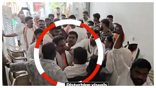 JUBLI CONG FIGHT : జూబ్లీహిల్స్‌ ఉప ఎన్నికలు..పొట్టు పొట్టు కొట్టుకున్న కాంగ్రెస్‌ నేతలు