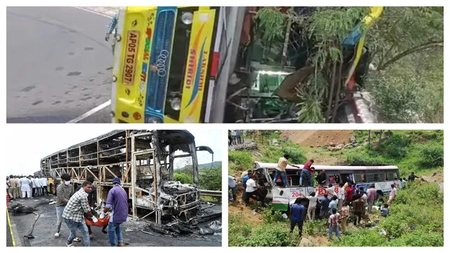 Bus Accidents : పాలెం, కొండగట్టు నుంచి నేటి కర్నూల్ వరకు.. తెలుగు రాష్ట్రాల్లో భారీ బస్సు ప్రమాదాల లిస్ట్ ఇదే!