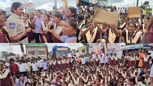 Shadnagar: షాద్‌ నగర్‌లో ఉద్రిక్తత..విద్యార్థినీలపై చేయి చేసుకున్న కానిస్టేబుల్..తిరగబడ్డ స్టూడెంట్స్..