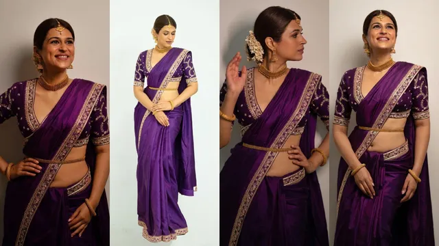 Shraddha Das: ఓల్డ్ బట్ క్యూట్.. వయొలెట్ కలర్ శారీలో మెరిసిపోతున్న శ్రద్ధా దాస్