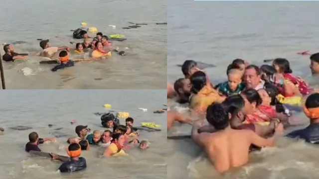 Boat Overturned: షాకింగ్ వీడియో: నదిలో భక్తుల పడవ బోల్తా.. అరుపులు కేకలతో గందరగోళం