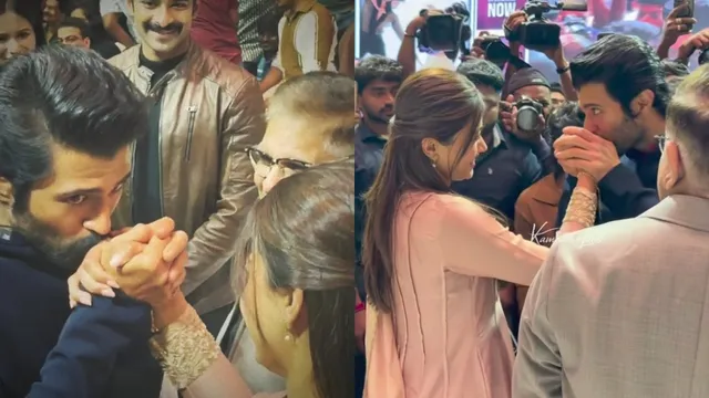 Vijay-Rashmika: కాబోయే భార్యకు అందరి ముందే ముద్దు పెట్టిన విజయ్.. వీడియో వైరల్!