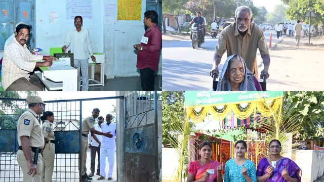 Gram Panchayat Elections : తెలంగాణ గ్రామపంచాయతీ ఎన్నికల పోలింగ్..