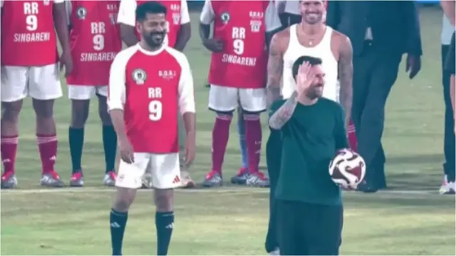 GOAT HYD TOUR: మెస్సీ మయం అయిన ఉప్పల్ స్టేడియం..గోల్ కొట్టిన సీఎం రేవంత్ రెడ్డి