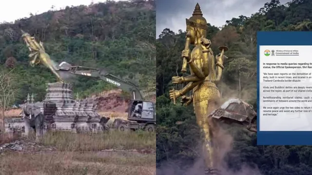 Thai Army: విష్ణుమూర్తి విగ్రహం కూల్చివేసిన థాయ్ సైనికులు.. ఇండియా వార్నింగ్