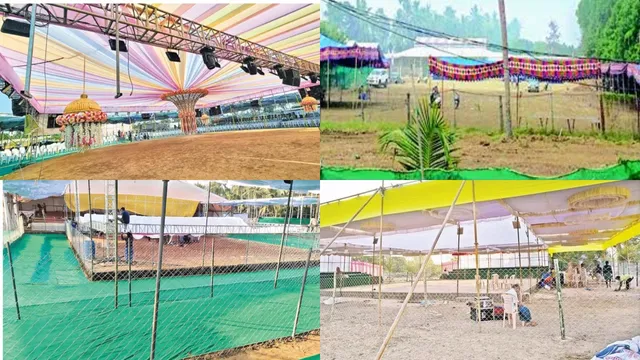 Sankranti Cockfights : కోడి పందేలకు సర్వసిద్ధం...ఫైవ్‌ స్టార్‌ హోటళ్ల ను తలపించేలా...