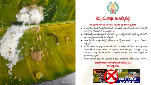 తిరుమల ప్రసాదంలో జెర్రీ.. టీటీడీ కీలక ప్రకటన!