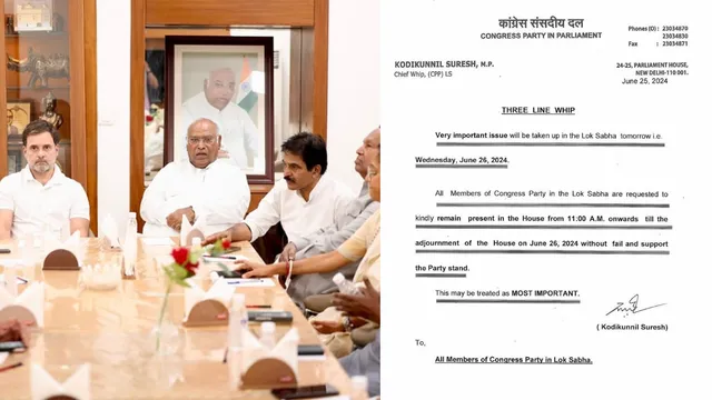 Congress : స్పీకర్ ఎన్నిక నేపథ్యంలో కాంగ్రెస్ అలర్ట్.. ఎంపీలకు విప్ జారీ!