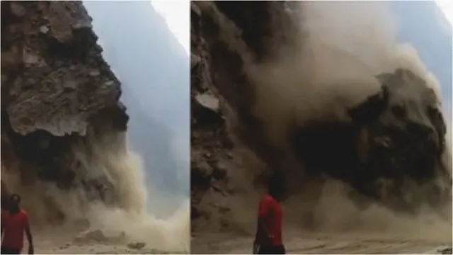 Badrinath: బద్రీనాథ్ హైవేపై విరిగిపడిన కొండచరియలు..భయంతో పరుగులు పెట్టిన జనం