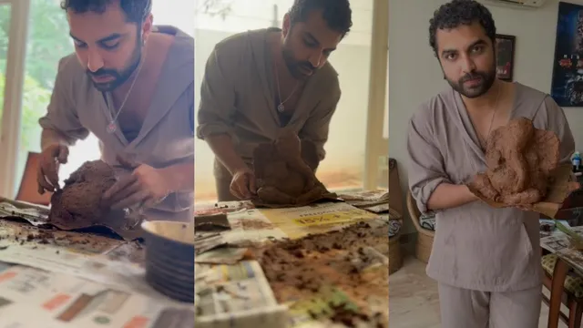 Actor Vishwak Sen : విశ్వక్ సేన్ తయారు చేసిన మట్టి వినాయకుడు.. ఎంత అందంగా ఉందో చూడండి