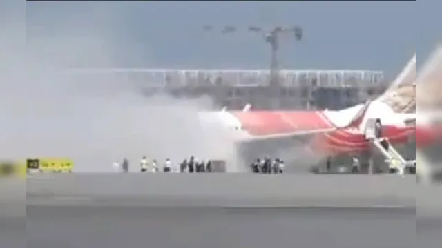 air india catch fire, एयर इंडिया के विमान में आग लगी,