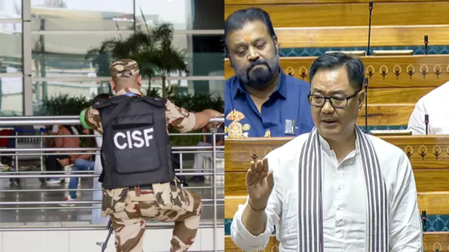 kiren rijiju defends cisf personnel deployment in rajyasabha told no mp stopped spaeking