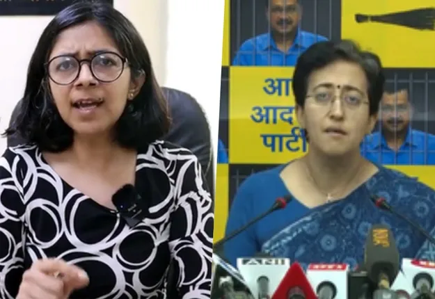 Swati Maliwal and Delhi Minister Atishi Marlena. Photo: IANS