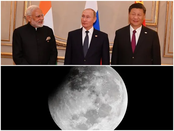 What is meaning of India showing interest in Russia-China's nuclear power plant project on Moon