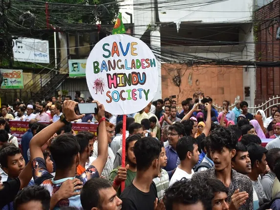 Demonstration against violence against Hindus in Bangladesh (file photo)