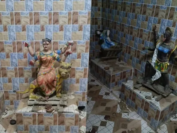 Idols in three Hindu temples vandalised, Bangladesh Temple Vandalism, Bangladesh hindu, Bangladesh hindu rally, बांग्लादेश में तीन हिंदू मंदिरों में आठ मूर्तियां तोड़ी गईं, hindu temples in Bangladesh,