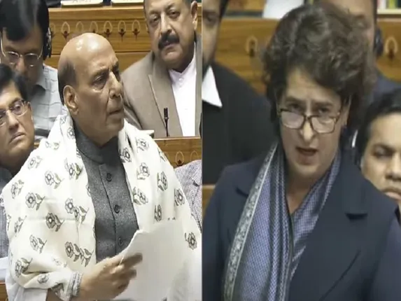 Rajnath Singh and Priyanka Gandhi