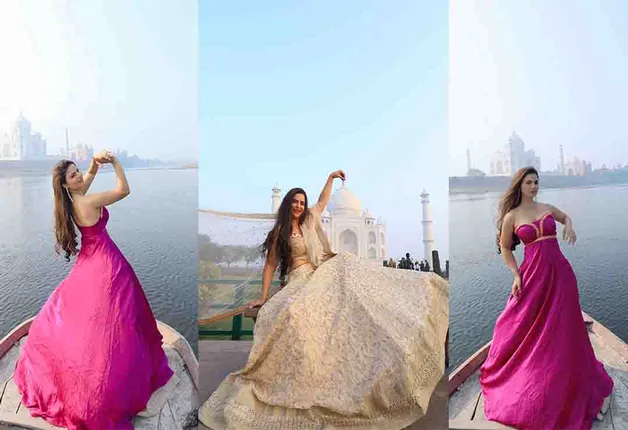 Actress Aastha Rawal visits historic Taj Mahal Agra