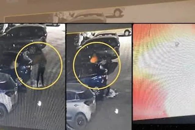 In Ankleshwar's garden city of Bharuch district, matters were settled due to dispute between neighbors. In which two women set the car on fire and the police started running.