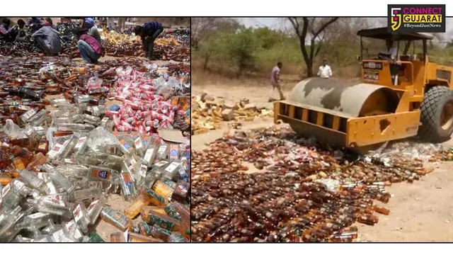 Vadodara police destroyed IMFL worth 51.88 lakhs