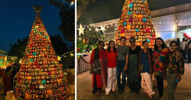 Built over three months, this 18-foot crochet Christmas tree brings women’s labour, reuse, and craft into public view.