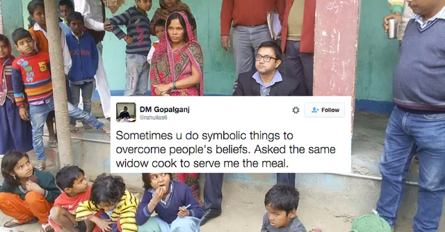 This Bihar District Magistrate Eats A Meal Cooked By A Widow. Breaks Superstition.