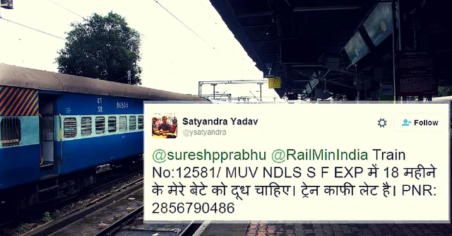 An 18-Month-Old Baby Needed Milk on a Train. His Father Tweeted, and Indian Railways Delivered.