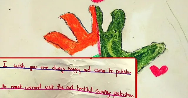 Pakistan Kids Made Beautiful Cards for Their Friends in India. With Some Heartwarming Messages.