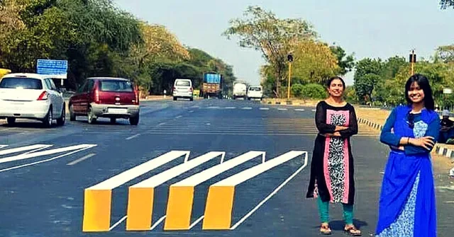 This Mother-Daughter Duo Is Promoting Road Safety With a 3D Painted Zebra Crossing. It's Brilliant!
