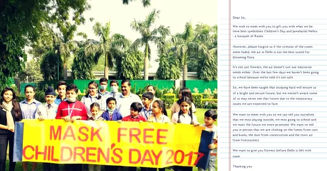 16 Delhi Kids Wrote a Strong Letter to the CM about the Pollution. And Delivered It at His Residence.