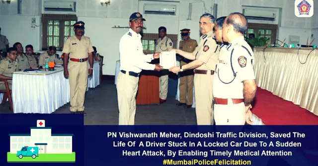 Mumbai Traffic Cop Smashes Car Window to Save Unconscious Driver's Life!