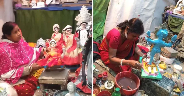 Meet Kumartuli's Icon Who Broke The Mold & Became The 1st Woman Sculptor of Durga Puja Idols