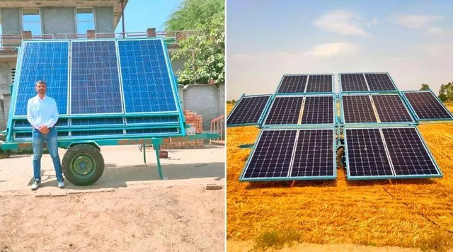 किसान ने बनाया ट्रॉली वाला सोलर पैनल सिस्टम, ट्रैक्टर से कहीं भी ला-ले जा सकते हैं