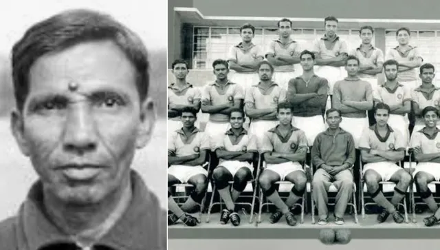 Indian coach Syed Abdul Rahim with Indian football team