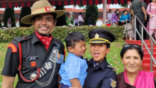 Lady army officers during OTA passing out pared