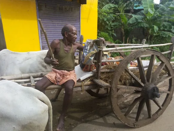 ସ୍ତ୍ରୀଙ୍କୁ ଶଗଡରେ ବୋହିନେଲେ ସ୍ୱାମୀ : ନବୀନଙ୍କ ଜନକଲ୍ୟାଣ ଯୋଜନାର କାର୍ଯ୍ୟକାରିତାକୁ ନେଇ ଉଠିଲା  ପ୍ରଶ୍ନ?