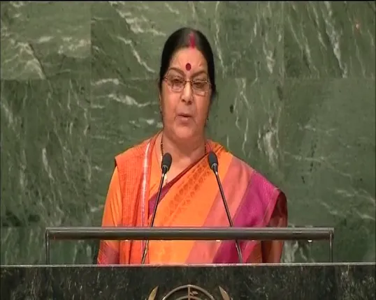 ସୁଷମା ଶୁଣାଇଛନ୍ତି ସତର୍କବାଣୀ : ଜାତିସଂଘରେ ପାକିସ୍ତାନକୁ ଭାରତର କଡା ଜବାବ