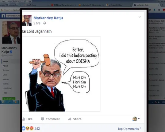 ଓଡିଶା ଉପରେ କାଟଜୁଙ୍କର ଆଉ ଏକ ବିବାଦୀୟ ଫେସବୁକ୍ ପୋଷ୍ଟ