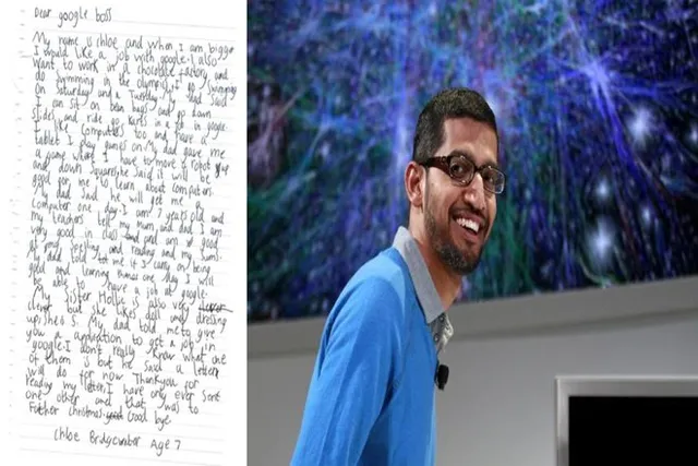 ଗୁଗୁଲ'କୁ ଜଣେ ୭ ବର୍ଷୀୟ କୁନିଝିଅର ଚିଠି ! ଯାହାର ଉତ୍ତର ଦେଇଛନ୍ତି ନିଜେ କଂପାନୀର ମୁଖ୍ୟ ସୁନ୍ଦର ପିଚାଇ