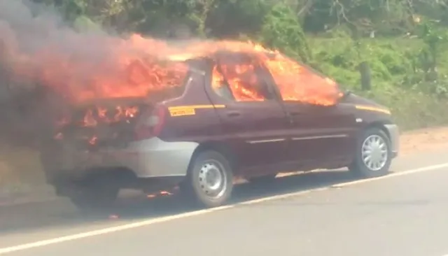 ପୁରୀ-ଭୁବନେଶ୍ୱର ରାଜପଥରେ କାରରେ ଲାଗିଲା ନିଆଁ ! ଘଟଣାସ୍ଥଳରେ ପହଂଚିଲା ପୁଲିସ