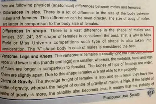 ମହିଳାଙ୍କ ଶାରୀରିକ ଗଠନ ୩୬-୨୪-୩୬ ହେବା ଉଚିତ୍ ! ବିବାଦରେ ସିବିଏସଇ ଦ୍ୱାଦଶ ଶ୍ରେଣୀ ସିଲାବସ୍